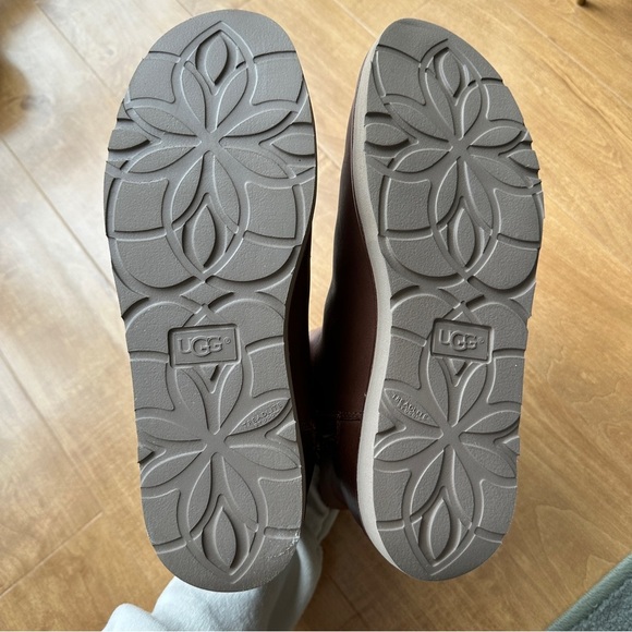 UGG Abree Mini Brown Leather Ankle Boots, Women’s Size 12 - Picture 12 of 13